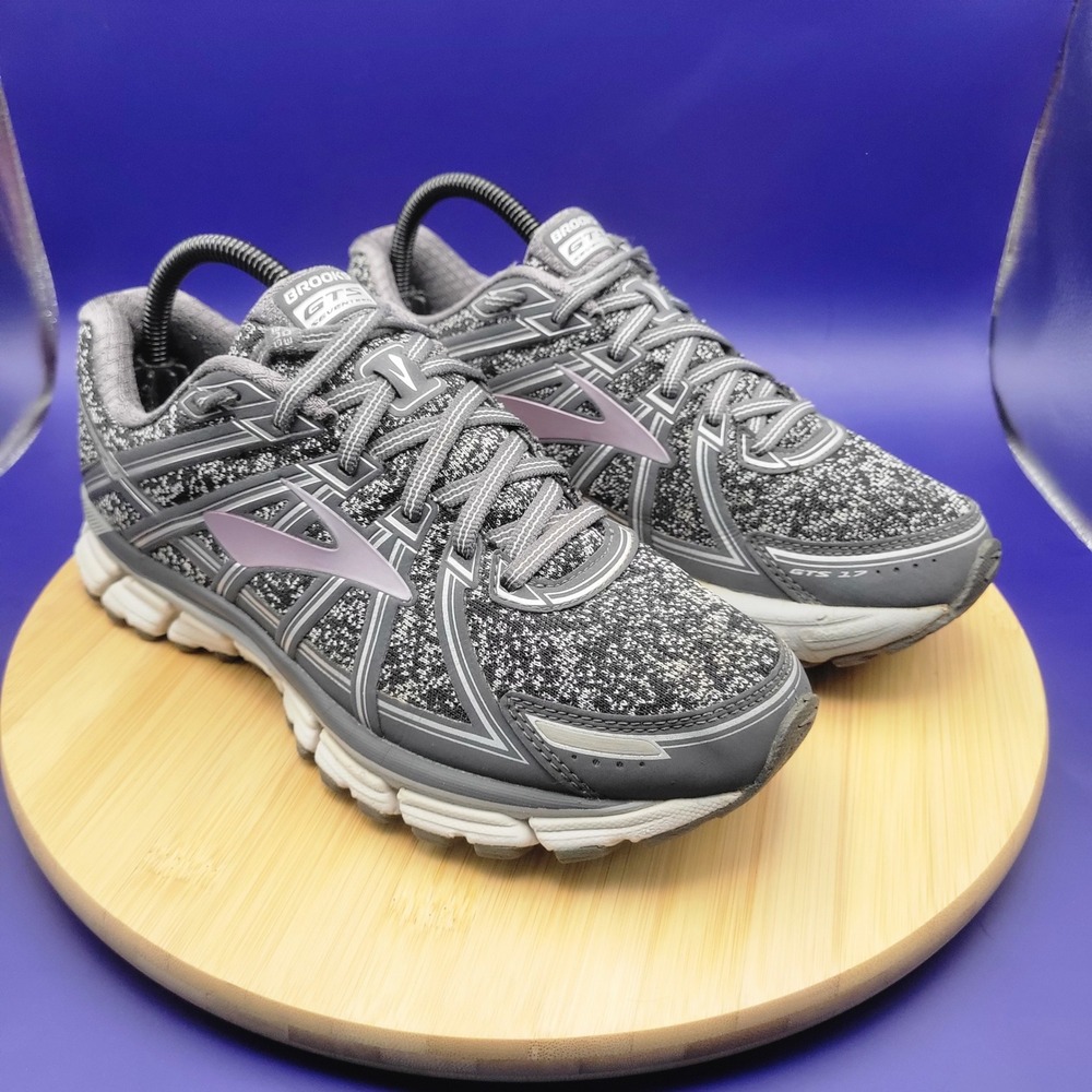 Brooks Adrenaline GTS 17 Womens Grey Purple Running Shoes 1202311B026 Size 9